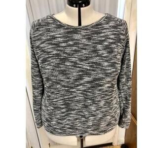 Forever 21 black and white marled knit zipper back sweater. Size 3x.